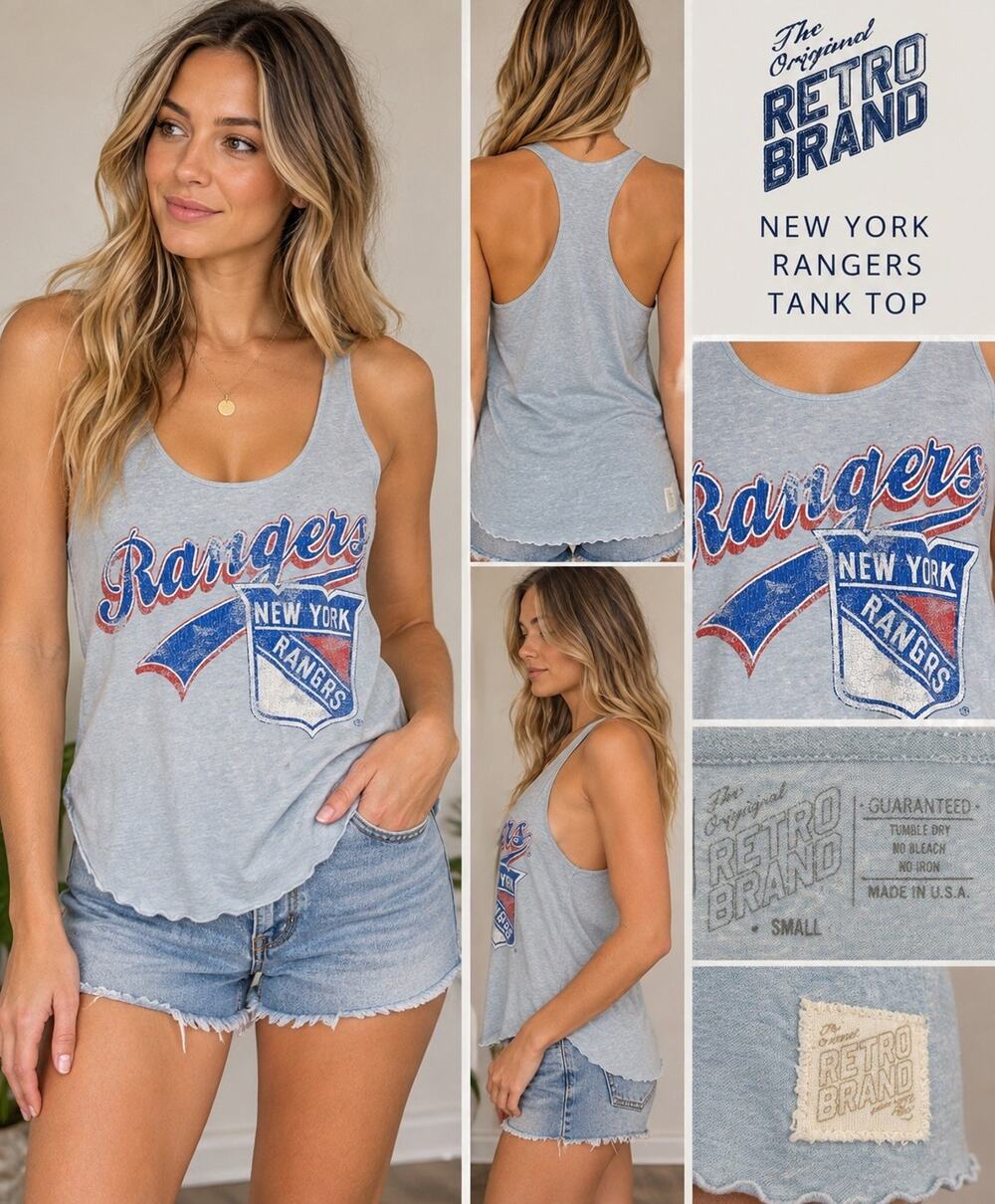 Vintage Retro Brand New York Rangers Tank Top Size S Y2K